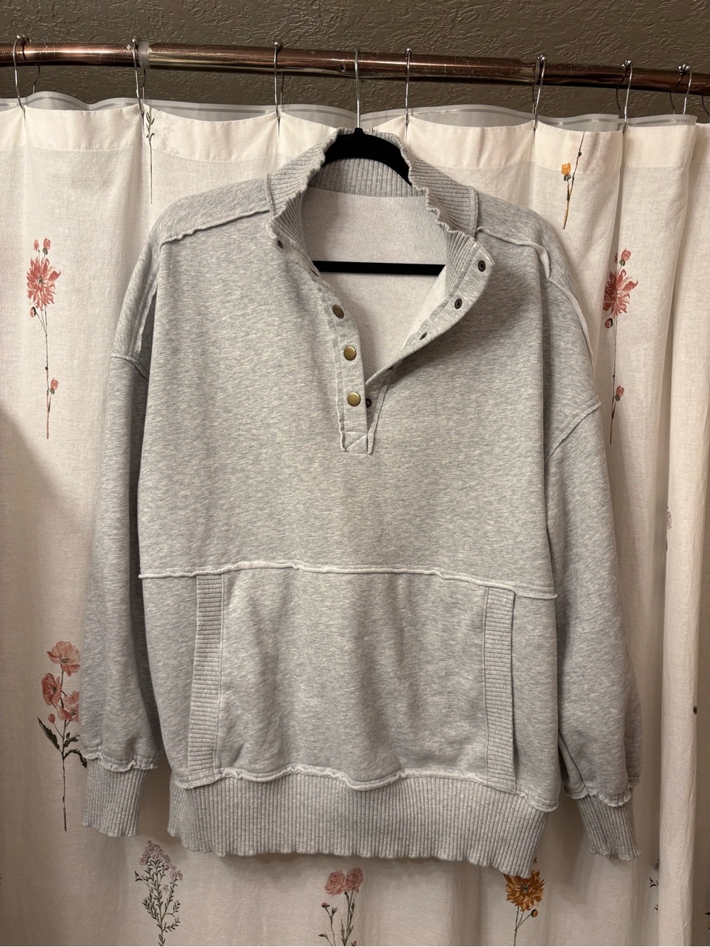 Amazon Light Gray Women's Quarter-Snap Pullover Sweatshirt
